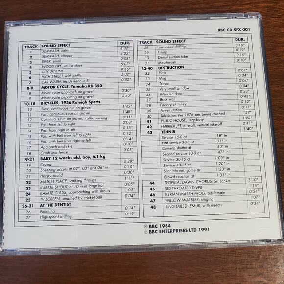 BBC Sound Effects Library Disc 1  CD 1991 - Picture 5 of 6